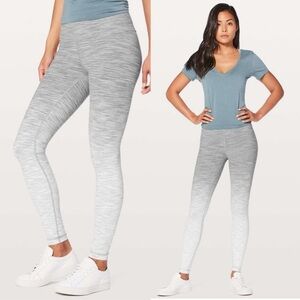 Lululemon Wunder Under Leggings Hi-Rise Tight Ombre Melange Space Dye White Sz 6